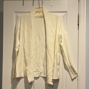Essentials by Milano Cream Open Front Cardigan